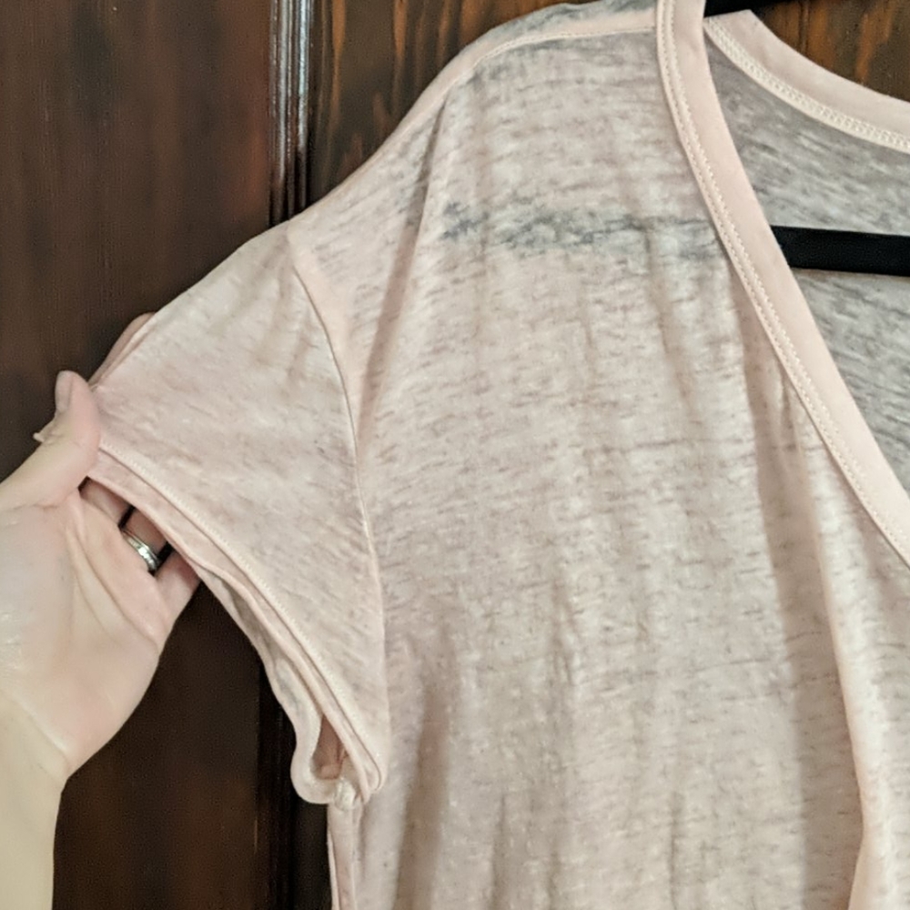 Aerie Real Soft Tee with a V Neck in Light Pink_3